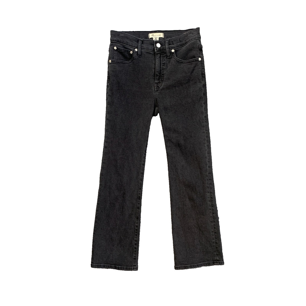 Madewell Jeans Womens 27 Faded Black Cali Demi Boot Cropped Stretch Starkey Wash